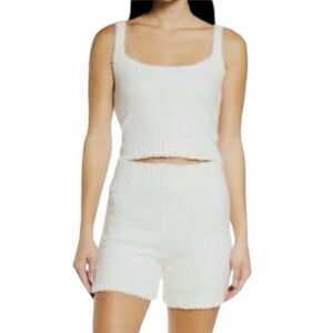 SKIMS Cozy Knit Tank and Short Loungewear Set in Bone Size S/M